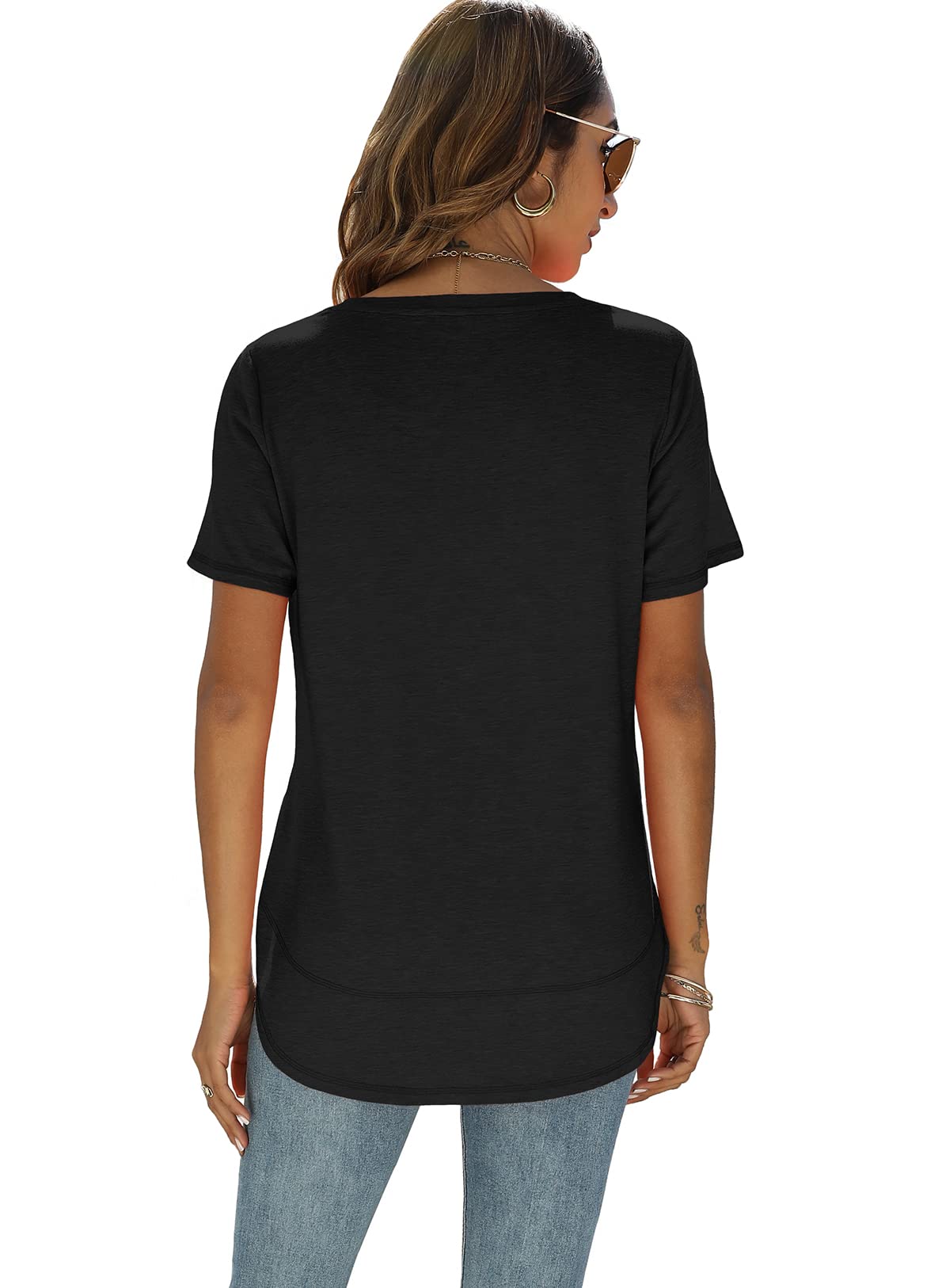 Short Sleeve Crewneck Side Split Top