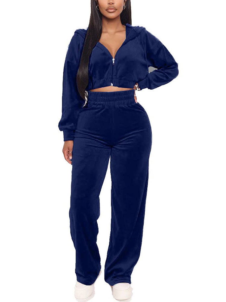 Two Piece Crop Top Long Sweatpants Outfits