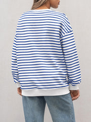 Striped Long Sleeve Crewneck Sweatshirt