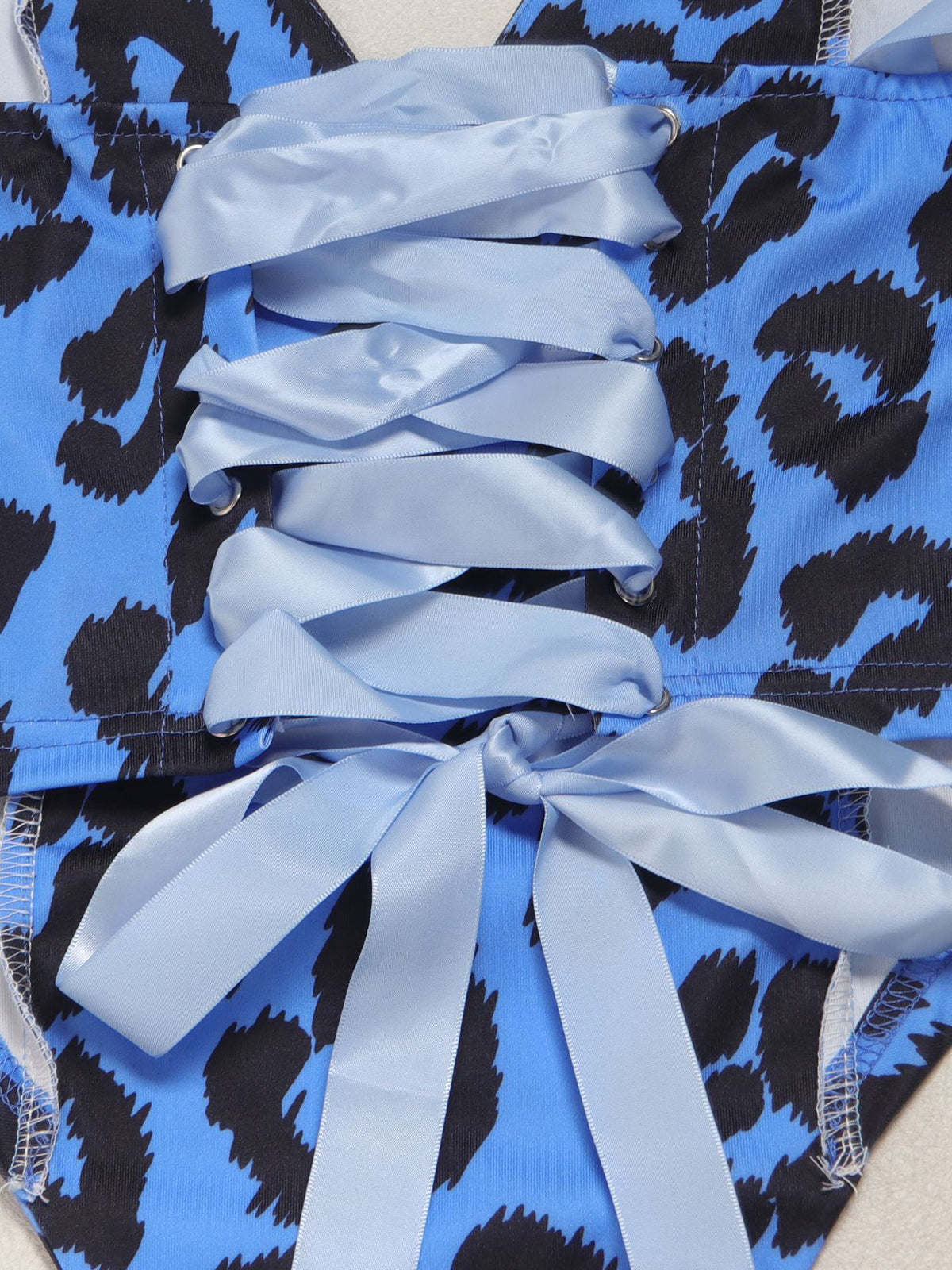 Two Pieces Print Lace-Up Cargo Pants Set