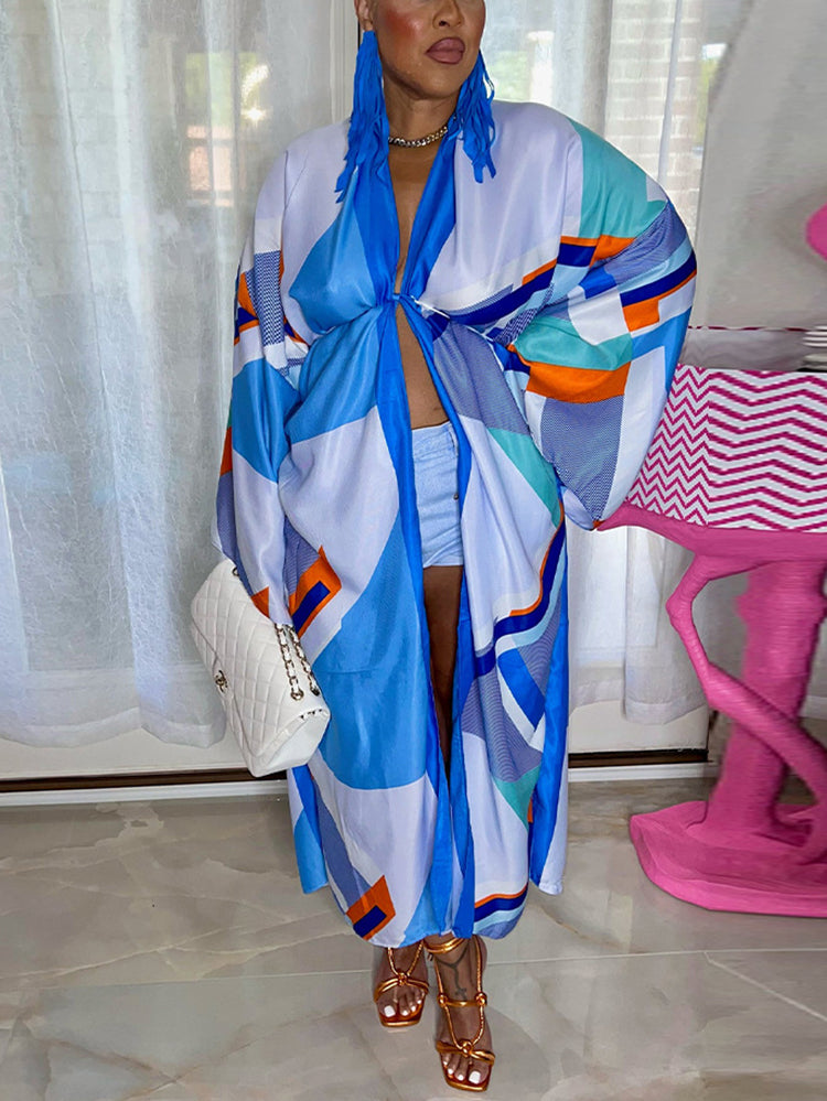 Floral Print Beach Cover-Up Cardigan