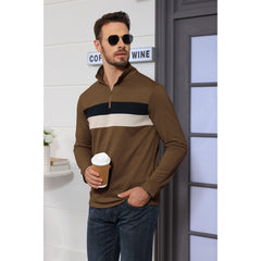 Mens Quarter Zipper Long Sleeve Shirt