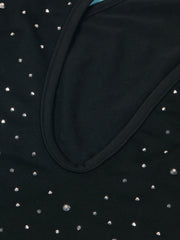 One-Shoulder Rhinestone Cutout Mini Dress