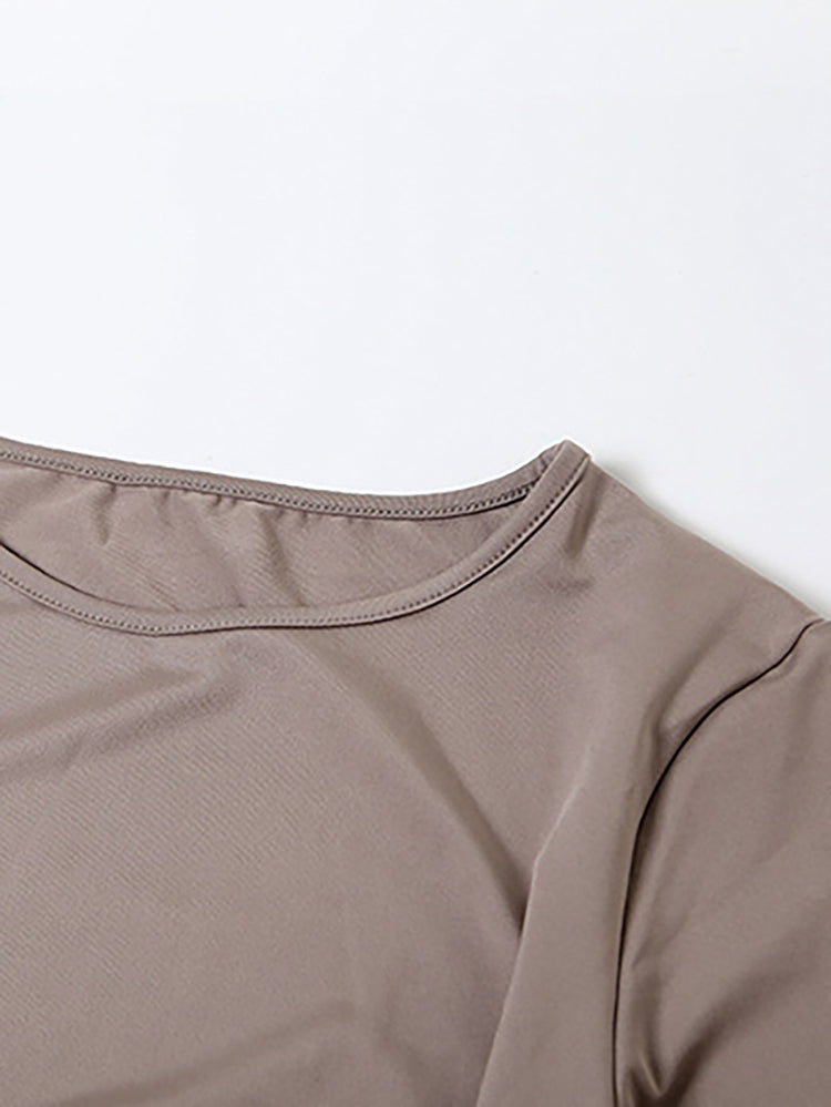 Solid Color Asymmetrical Tie-Waist Maxi Dress