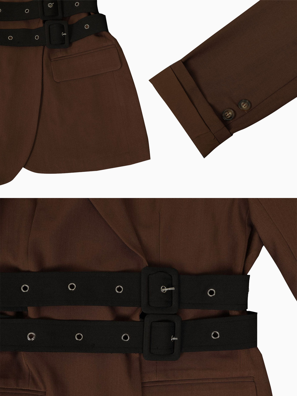 Belted Button Blazer Jacket