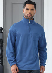 Mens Quarter Zip Long Sleeve Sweatshirt