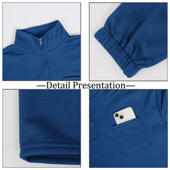 Mens Quarter Zip Long Sleeve Sweatshirt