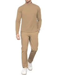 Mens Two Piece Turtleneck Sweatershirt Sweatpants