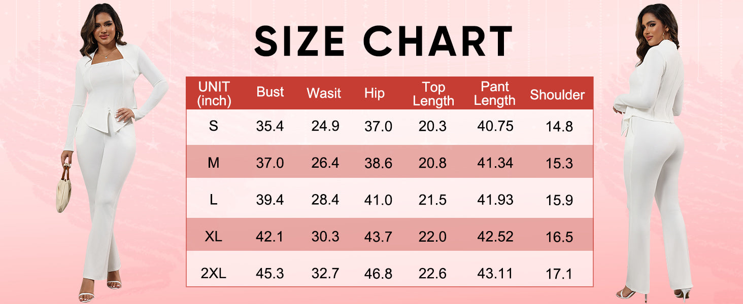 Two Piece Flare Long Sleeve Top Pants Suit