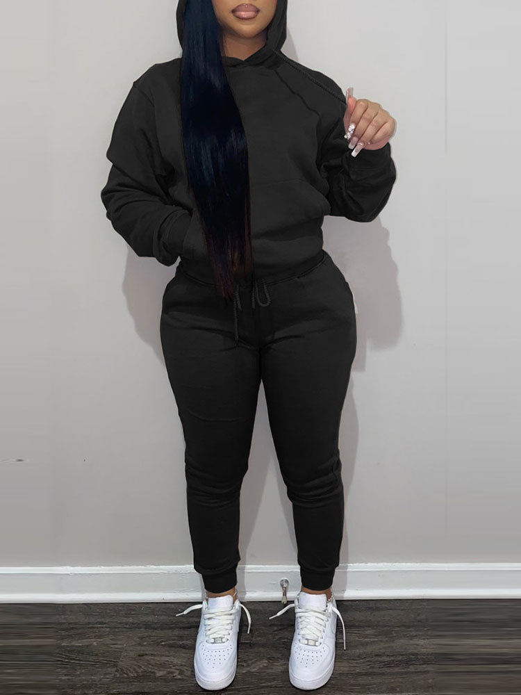 Fleece-Lined Hoodie & Sweatpants Set