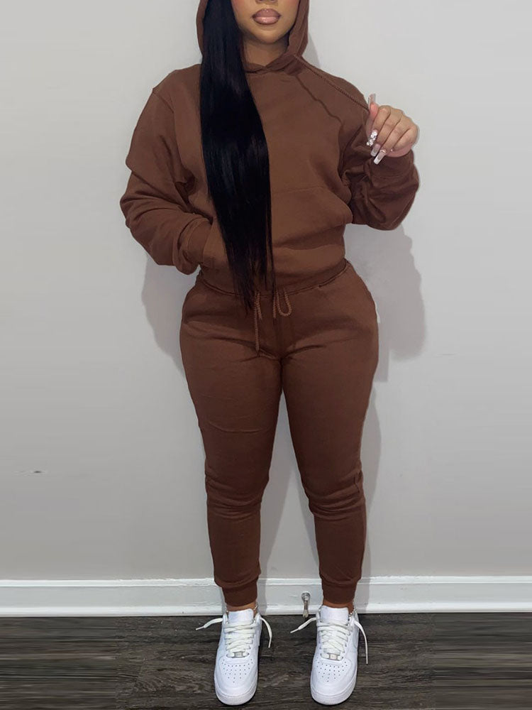 Fleece-Lined Hoodie & Sweatpants Set