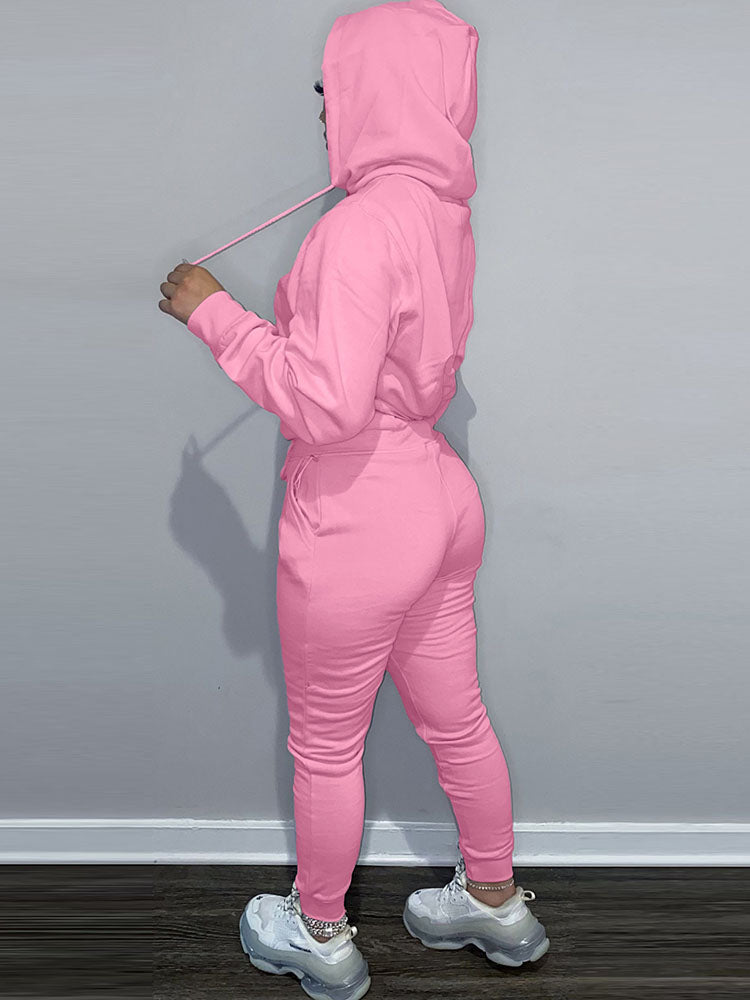 Fleece-Lined Hoodie & Sweatpants Set