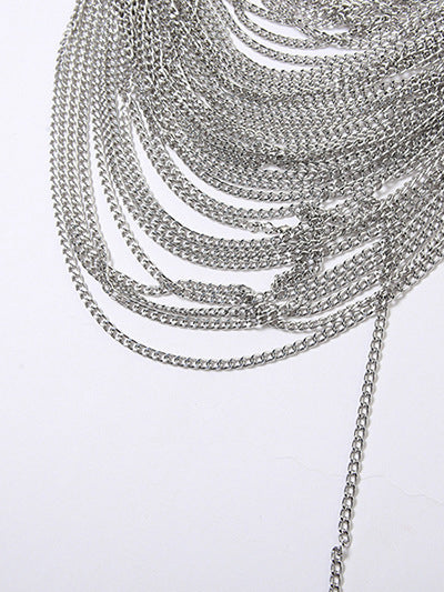 Halter Backless Metal Chain Crop Top