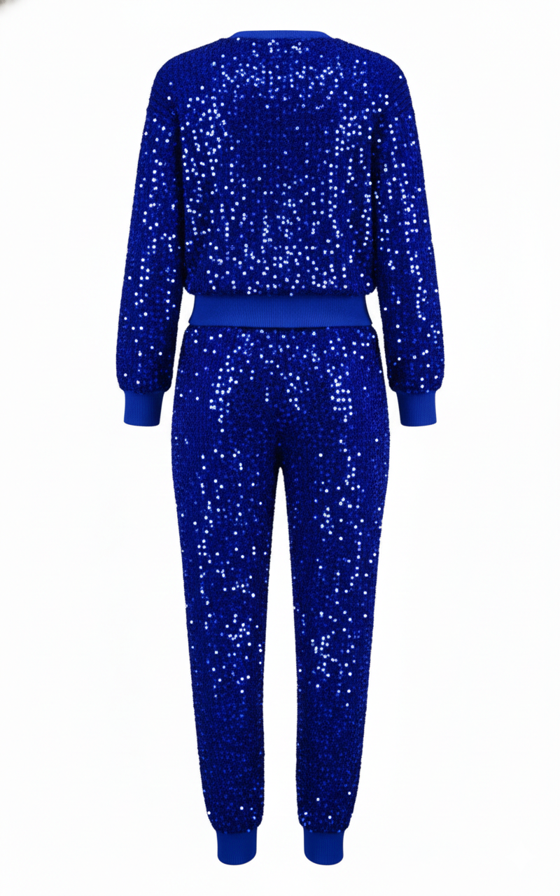 Glitzer-Sweatshirt-Hosen-Set