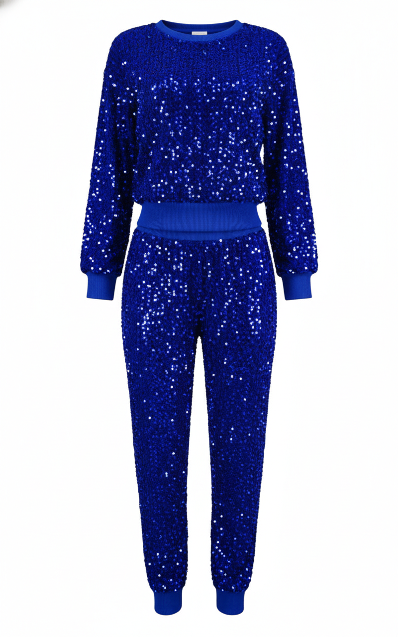 Glitzer-Sweatshirt-Hosen-Set