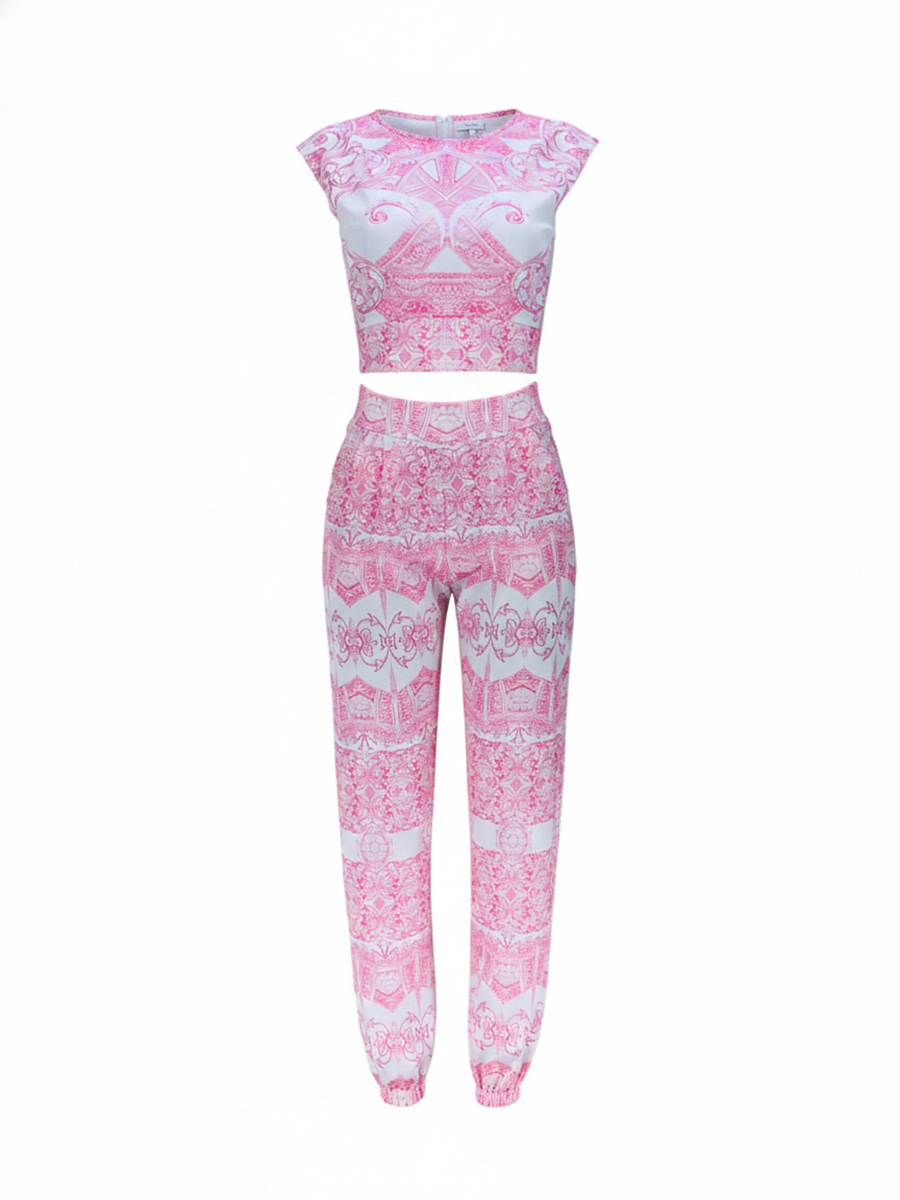Two-Piece Print Pants Set
