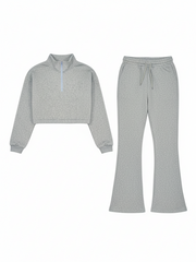 Two Pieces Zip Up Drawstring Pants Sets