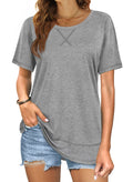 Short Sleeve Crewneck Side Split Top