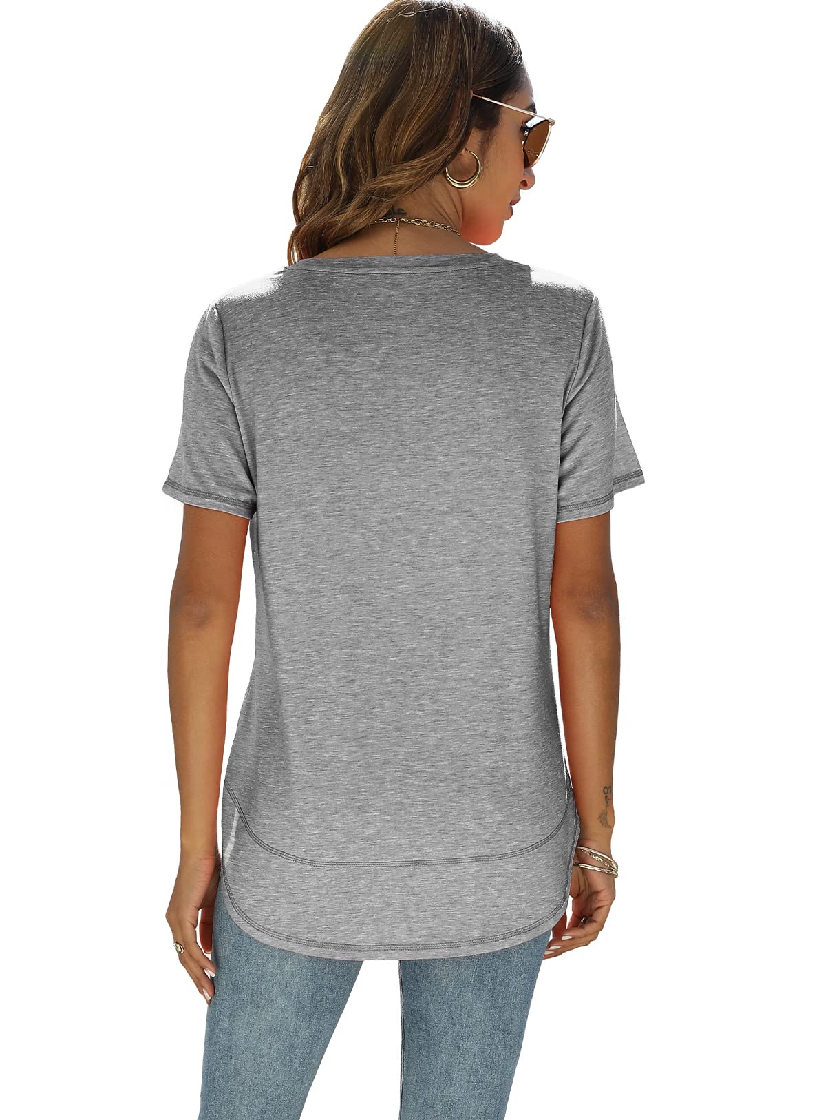 Short Sleeve Crewneck Side Split Top
