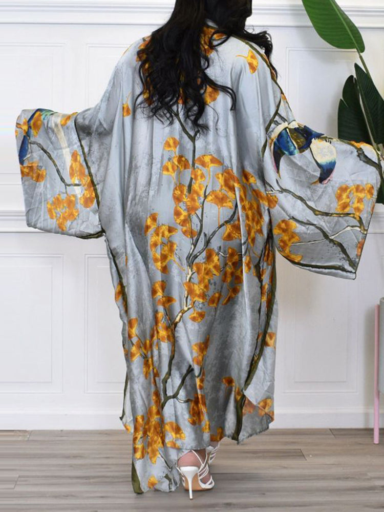 Floral Print Beach Cover-Up Cardigan