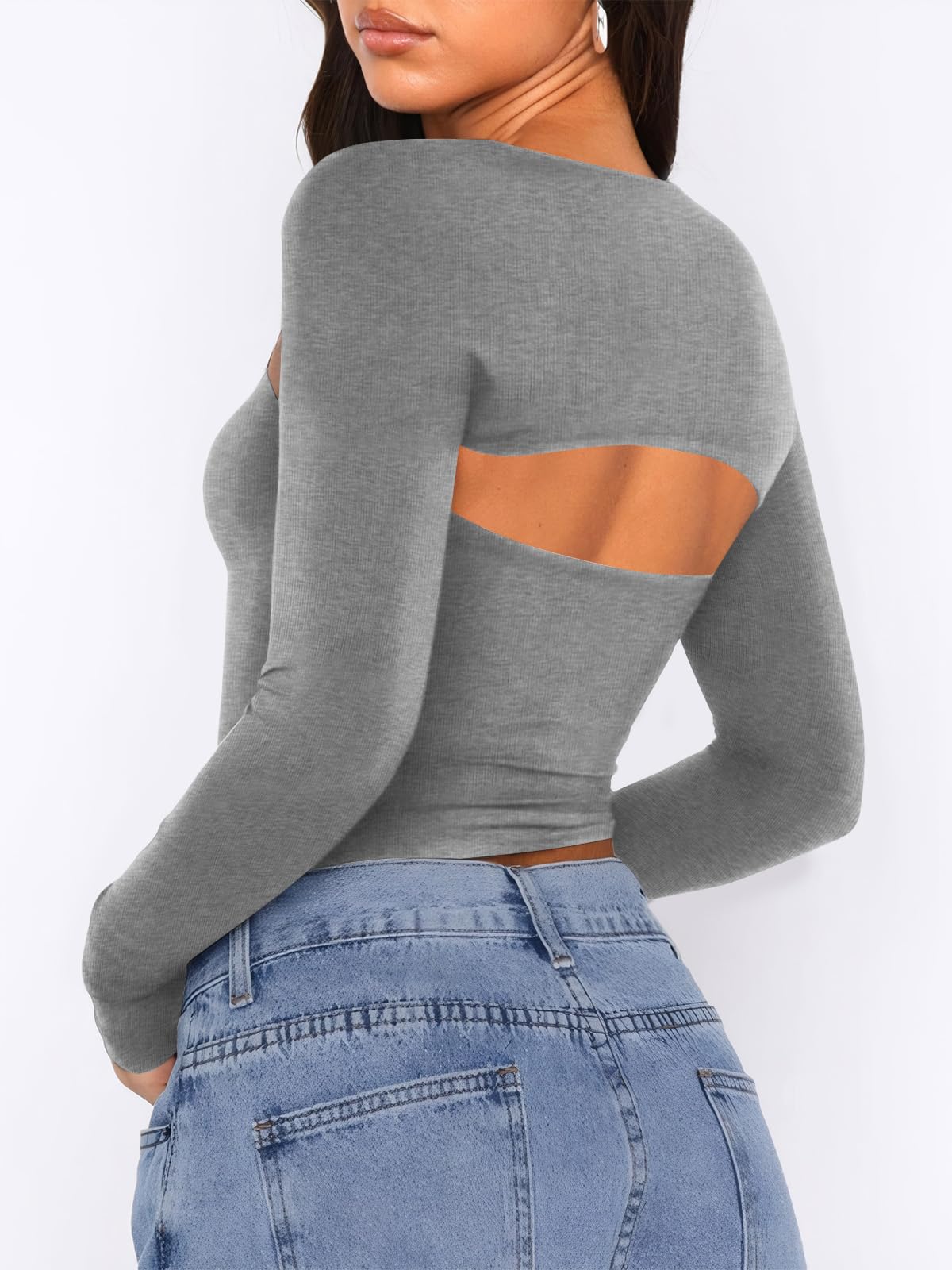 Two Piece Long Sleeve Shrug Set Tube Top