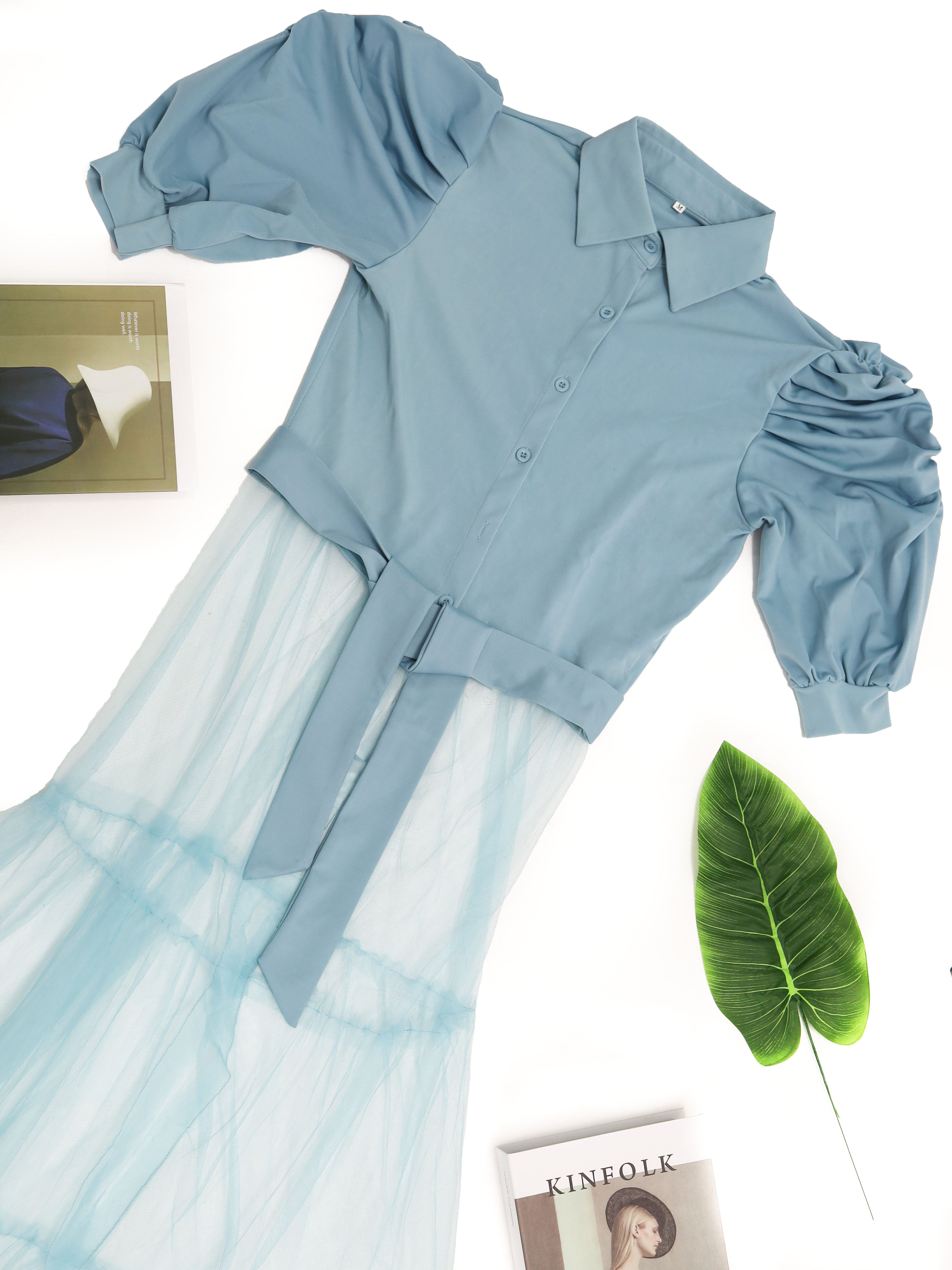 Mesh Patchwork Short Sleeve V Neck Top