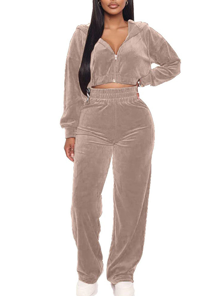 Two Piece Crop Top Long Sweatpants Outfits