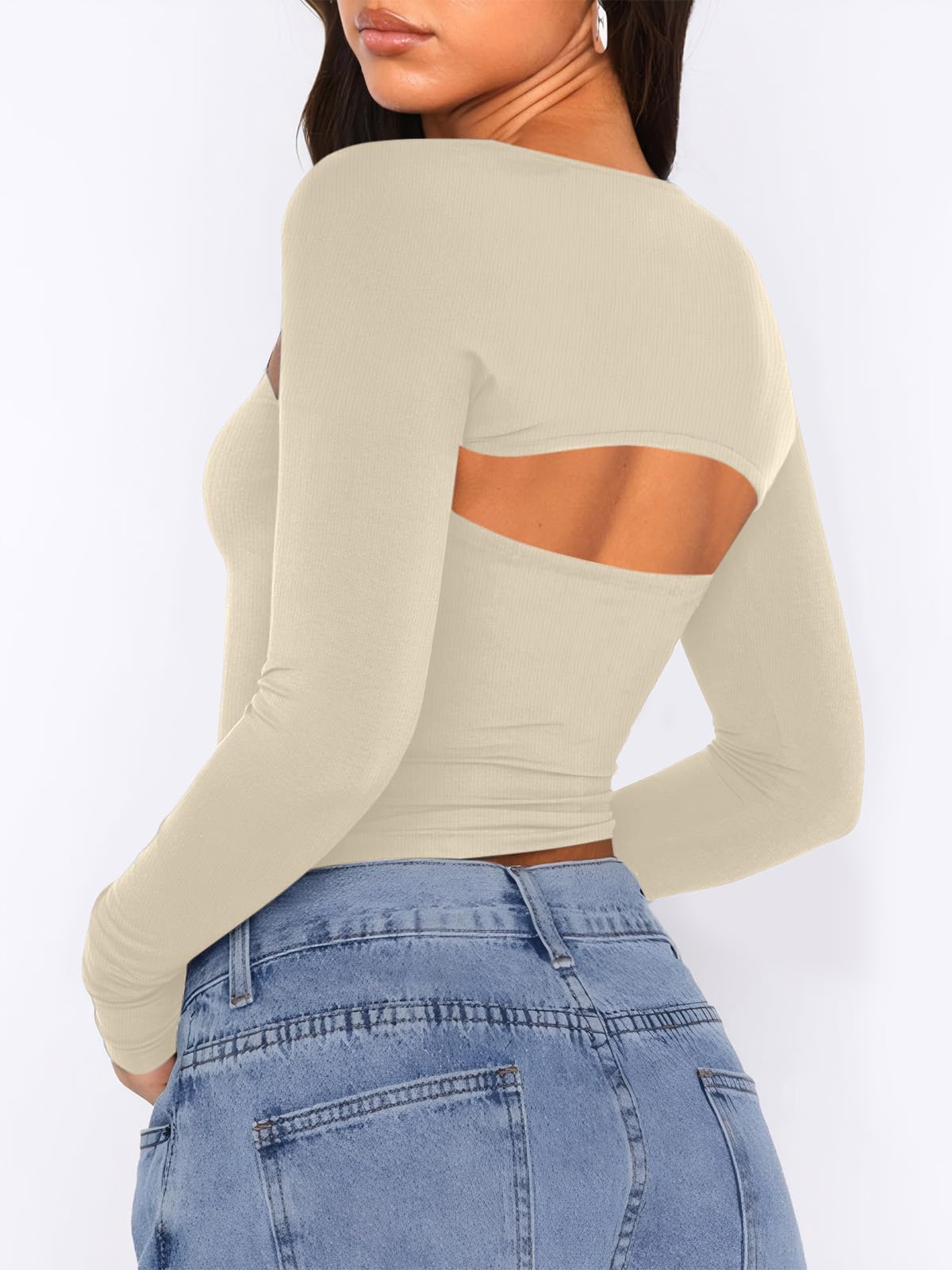 Two Piece Long Sleeve Shrug Set Tube Top