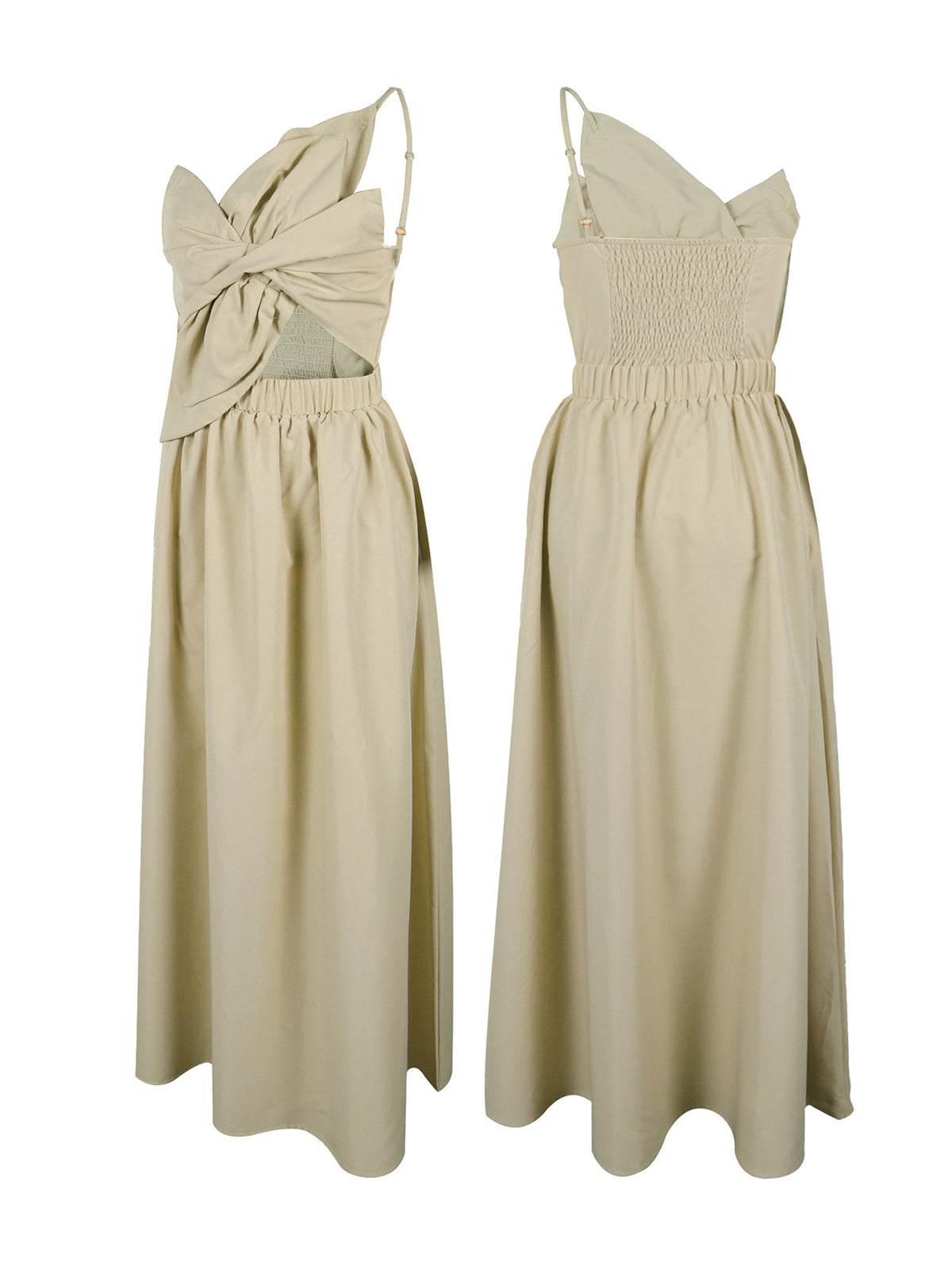 One-Shoulder Ruched Petal Cutout Dress