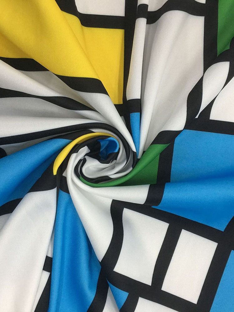 Plus Size Plaid Colorful Print Double-Breasted Lapel Coat