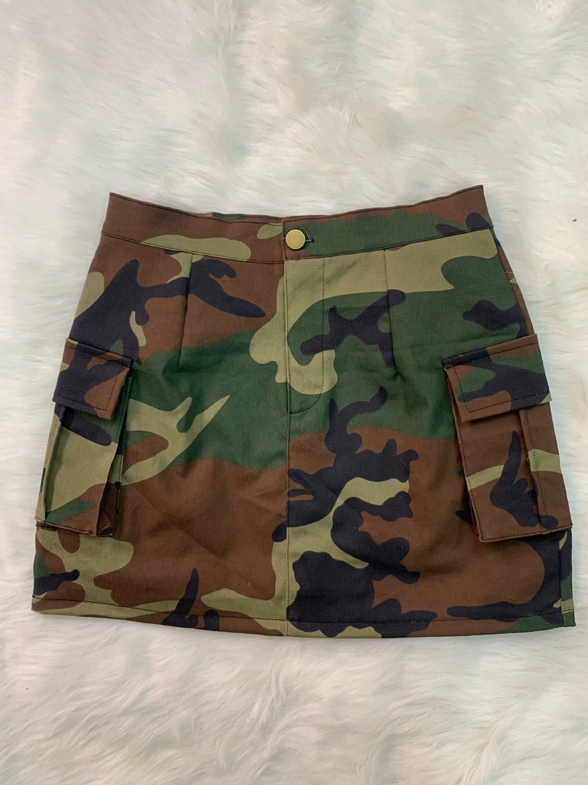 Camouflage Pockets Mini Skirt