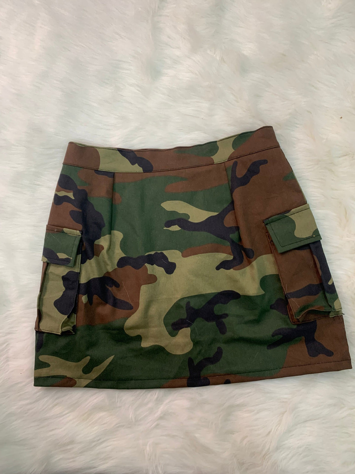 Camouflage Pockets Mini Skirt