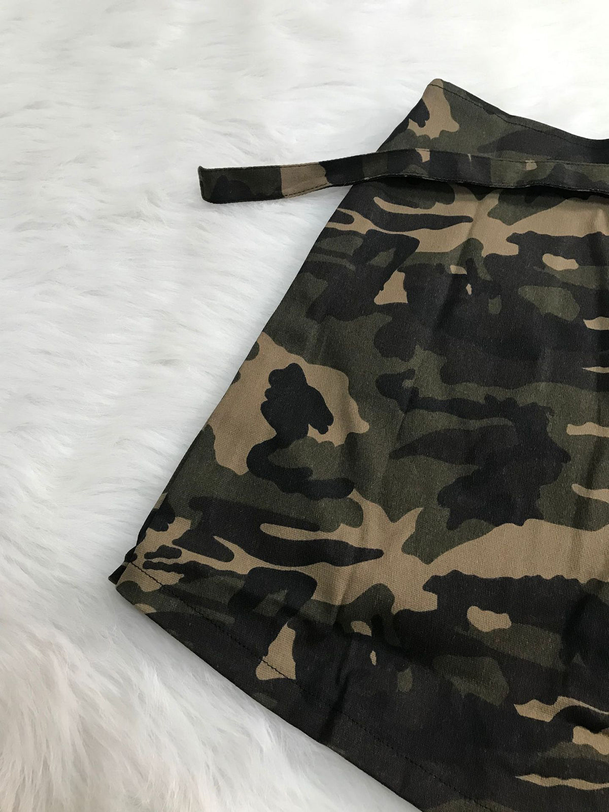 Camouflage Pocketed Mini Skirt Shorts