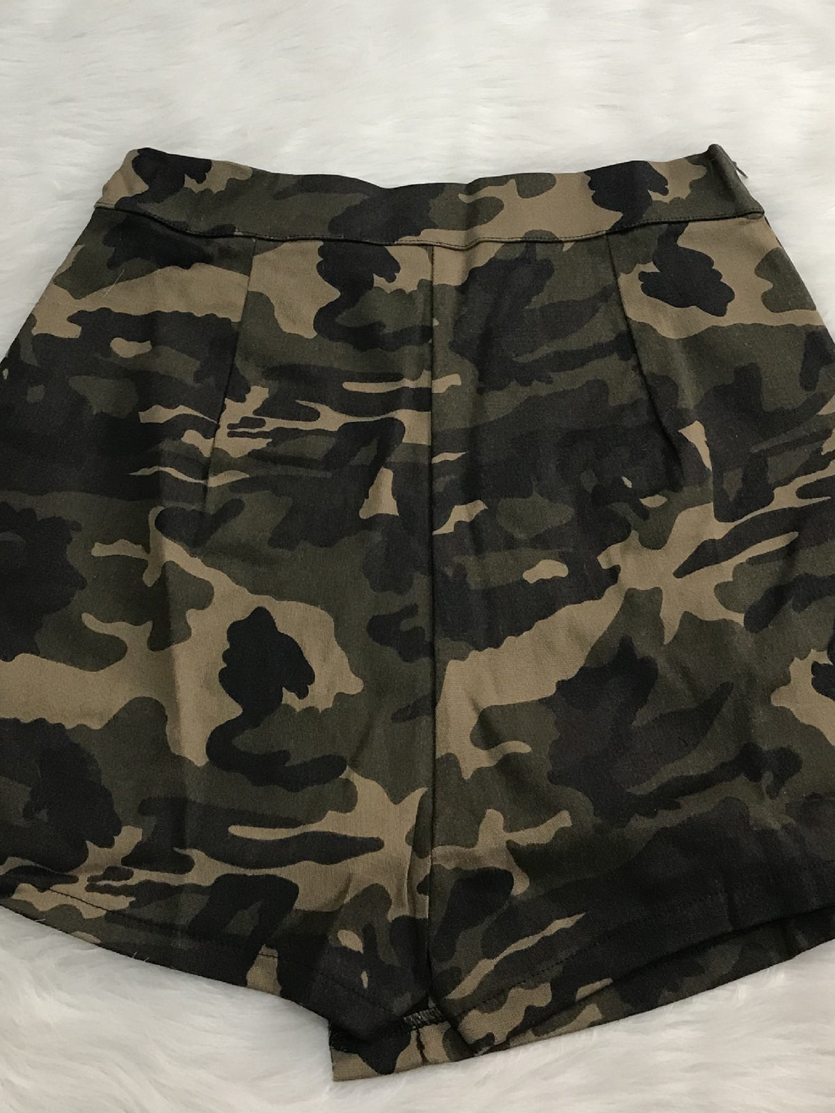 Camouflage Pocketed Mini Skirt Shorts