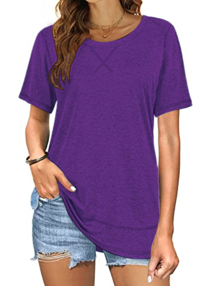 Short Sleeve Crewneck Side Split Top