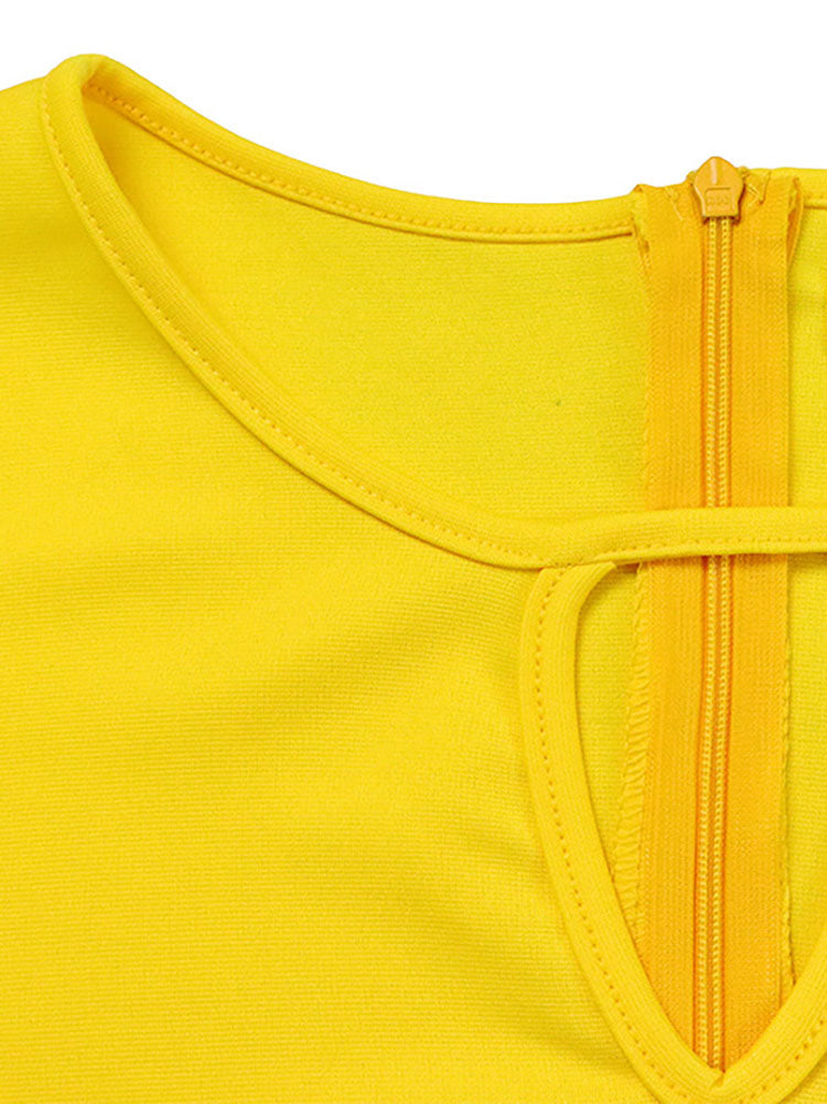 Solid Color Ruffle Hem Ruched Dress