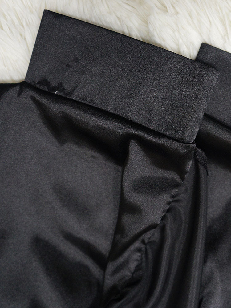 Irregular Loose Batwing Sleeve Silky Button-Up Blouse