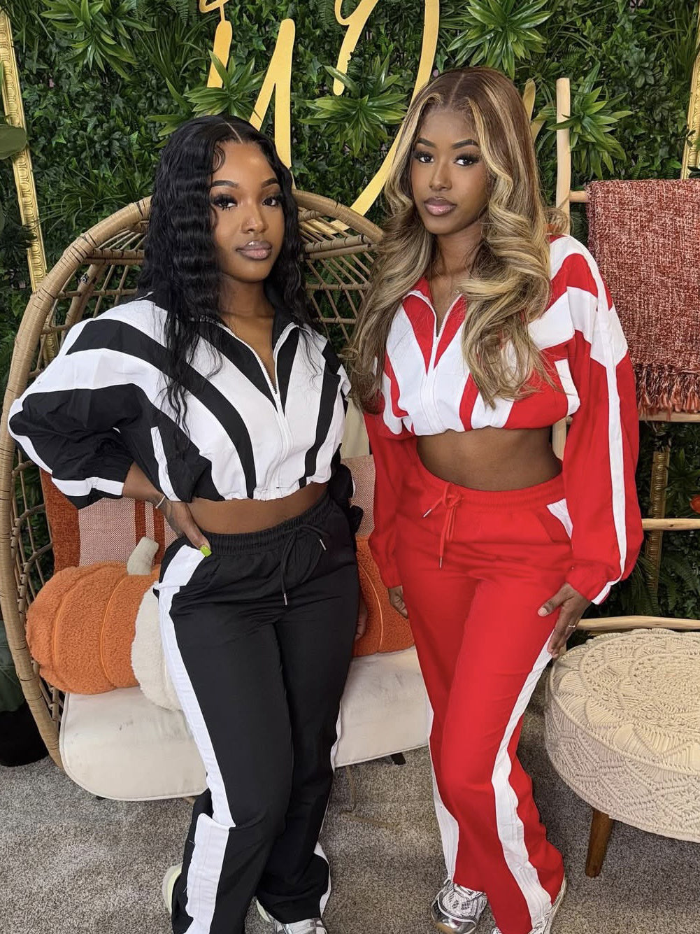 Patchwork Crop Top & High Waist Pants