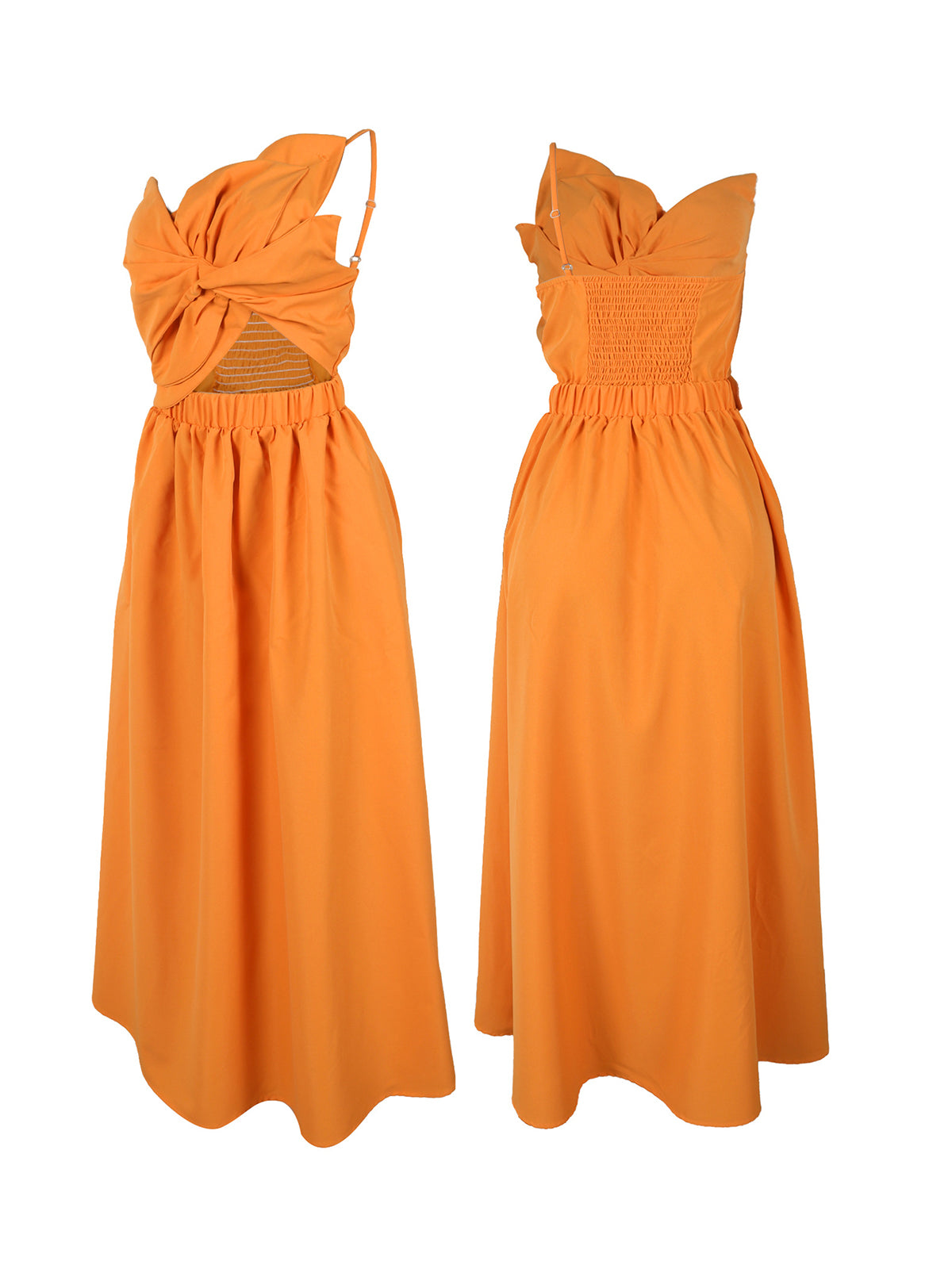 One-Shoulder Ruched Petal Cutout Dress