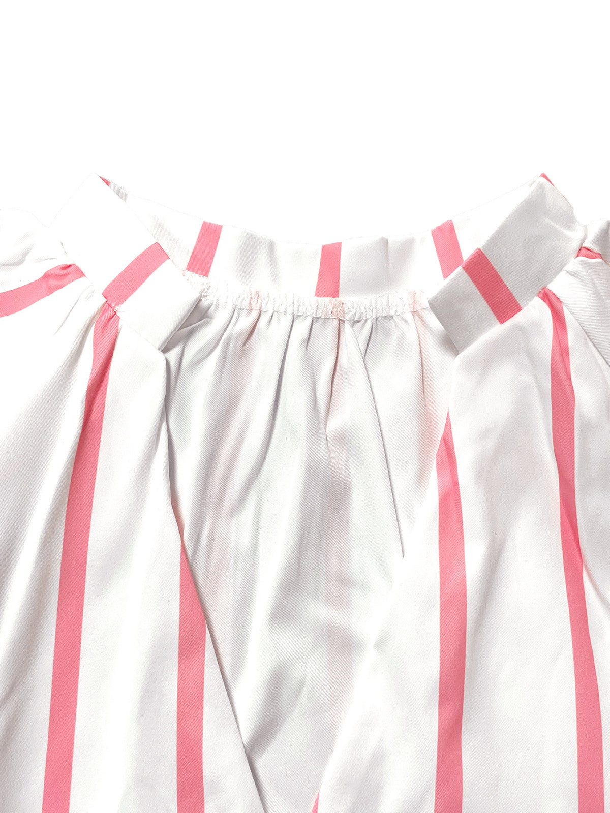 V Neck Stripe Puff Sleeve Mini Dress