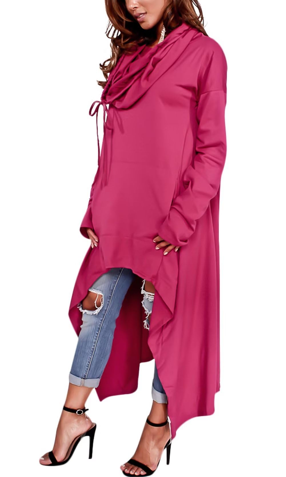 Asymmetric Long Sleeve Sweatshirts Tunic Top