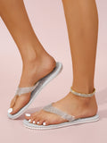 Rhinestone Toe-Ring Beach Slide