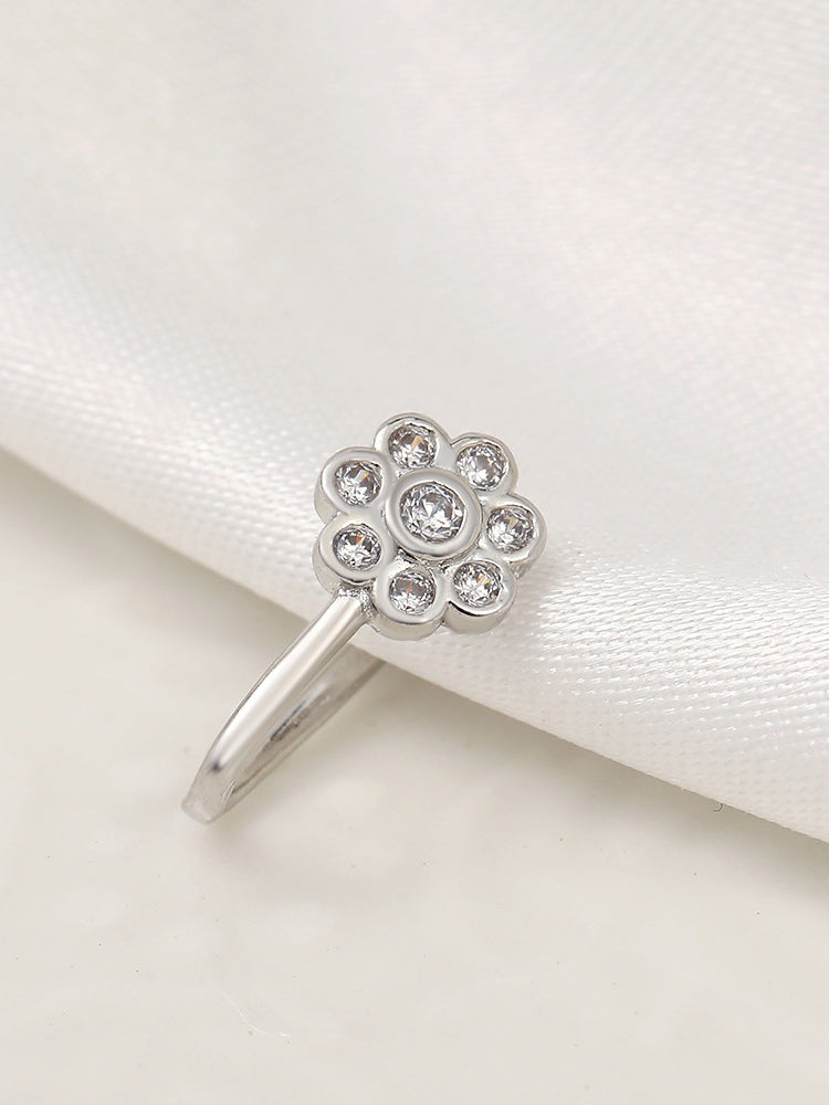 Flower Metal U-Shaped Nose Cuff