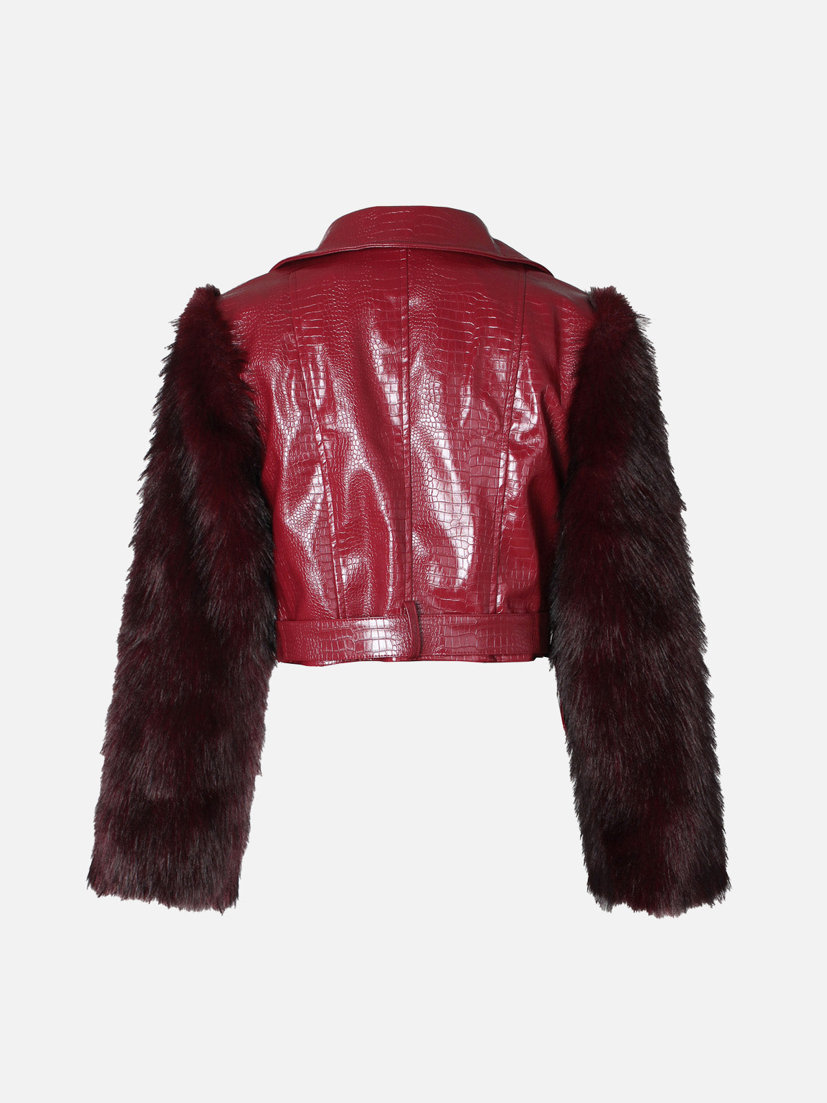 PU Leather Patchwork Moto Jacket