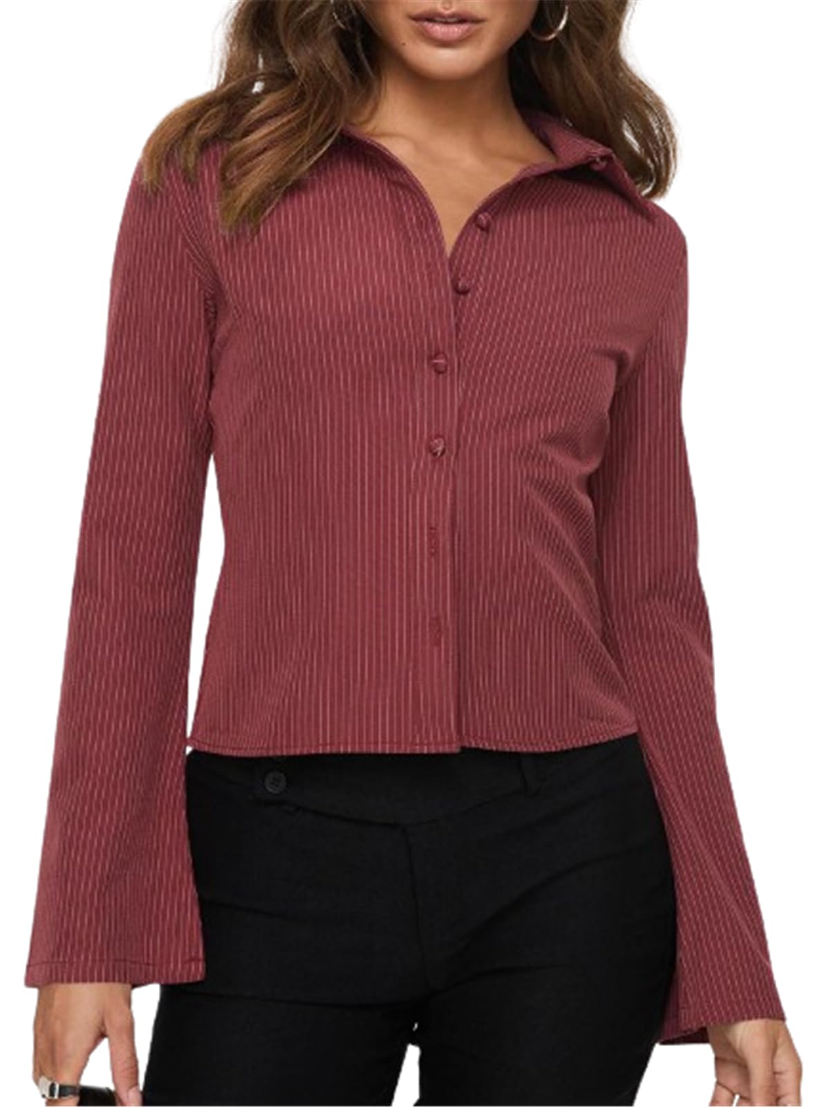 Button Down Long Sleeves Blouses