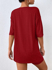Two Piece Ribbed Top Shorts Pants