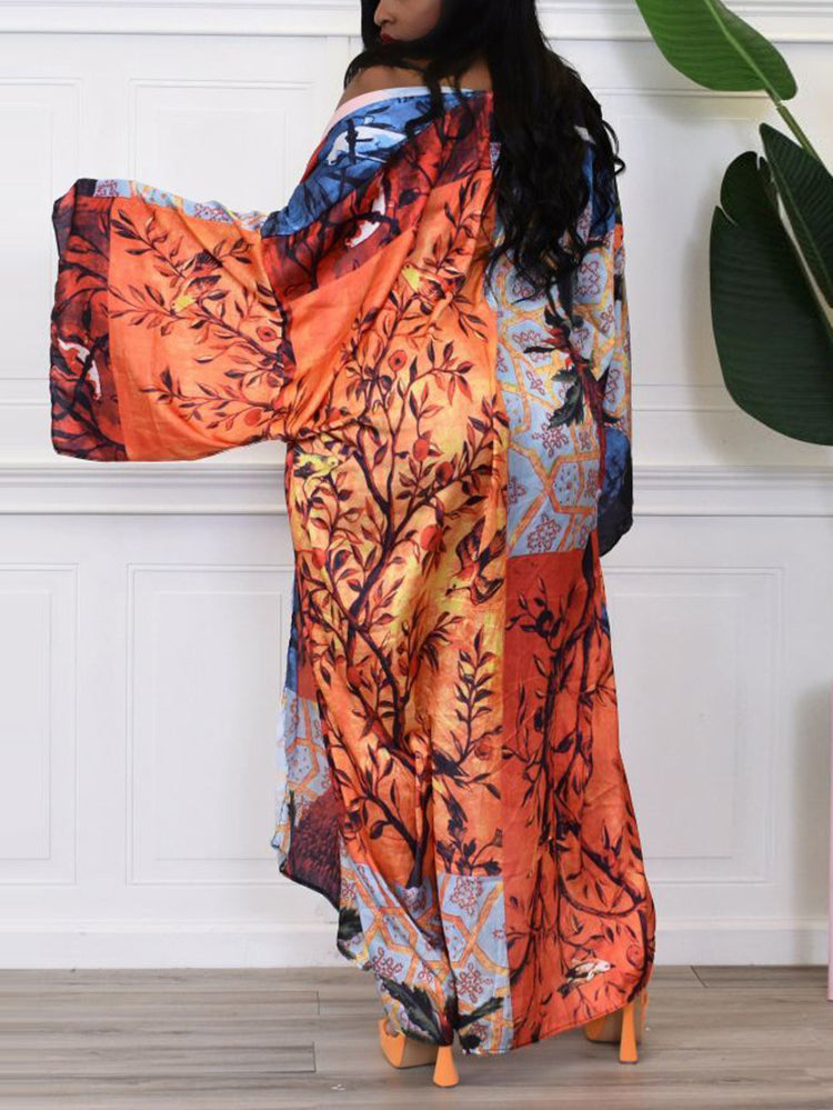 Floral Print Beach Cover-Up Cardigan