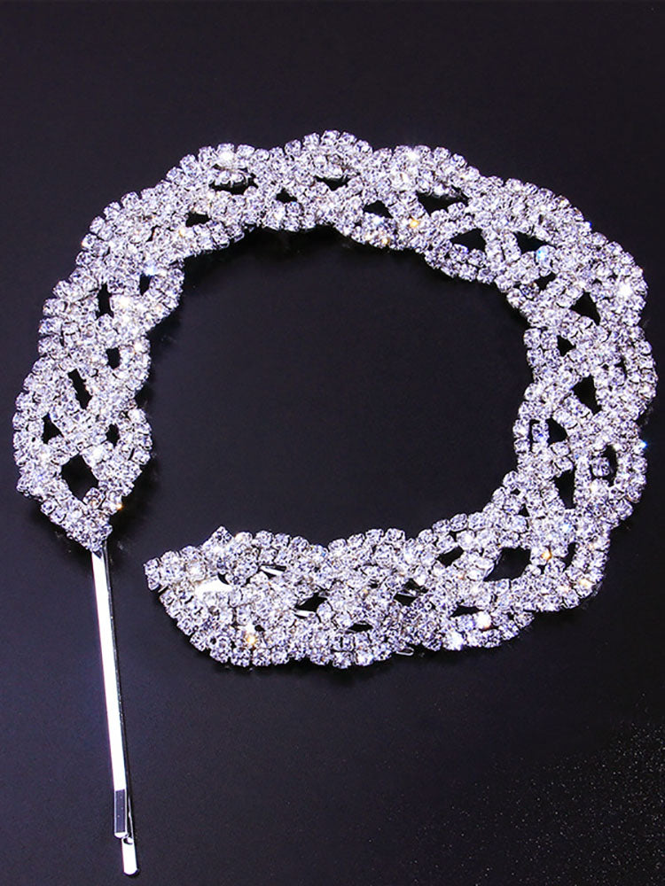 Braided Glitter Rhinestones Headbands