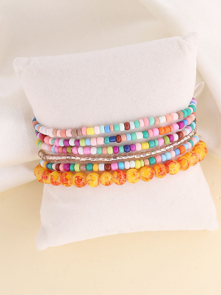 Boho Multilayer Multicolor Beads Bracelets Set