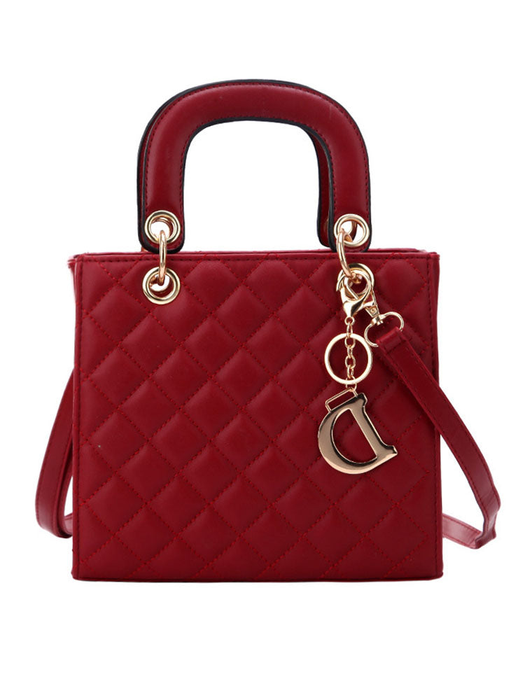Pendant Simple Quilted Crossbody Bag